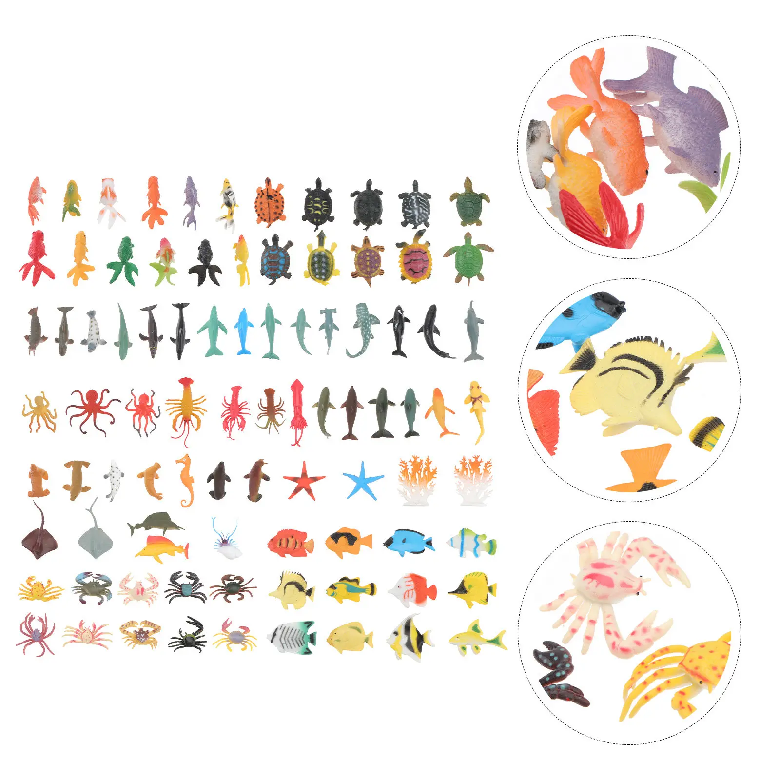 

88Pcs Sea Animal Figures Set Premium Plastic Educational Ocean Animal Collection for Kids Color Cognizance Imaginative Play