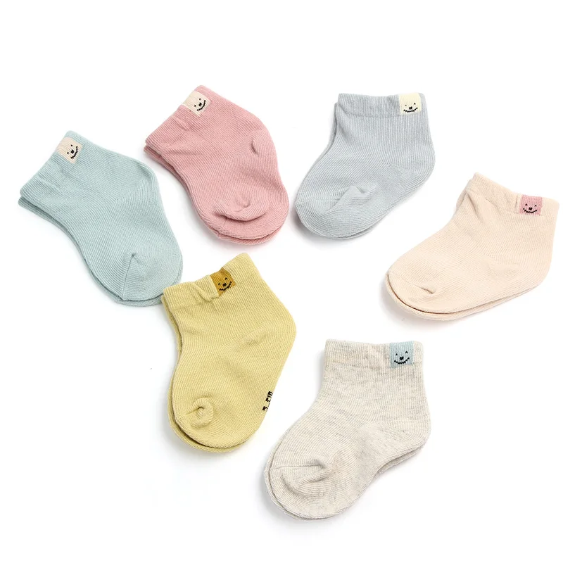 Baby Socks Multiple Choices Set for 6 Pairs Knit Soft Cotton 9cm for 0-6 Months Spring and Autumn Cute Toddler Newborn Baby Sock