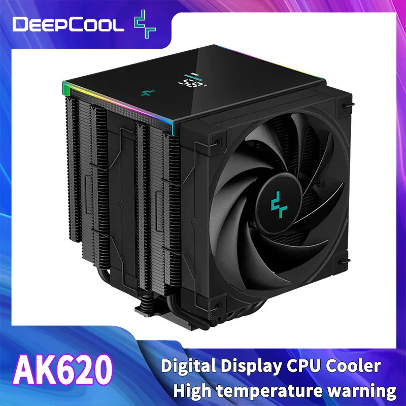 DeepCool 디지털 디스플레이 CPU 쿨러, AK620, 6 열 파이프 트윈 타워 라디에이터, LGA 2066 2011 1700 1200 115X AM5 AM4 용 