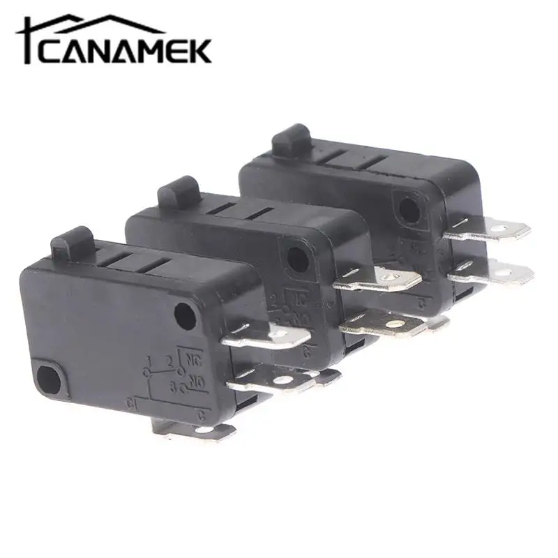 2/5PCS KW1-103 drzwiczki pieca mikrofalowe mikro przełącznik nadające się do kuchenki mikrofalowej pralka ryżowar 16A 250V 2 Pins (normalnie zamknięty)