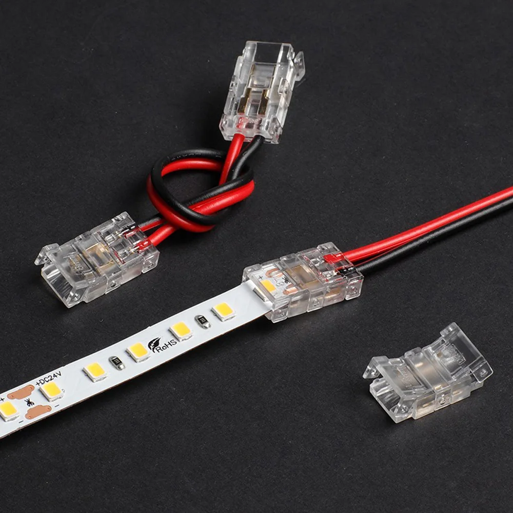 

SMD LED Wire Connectors Strip To Strips Solderless Mini Buckle RGB Strips To Line Quick Terminal Block No Dark Area Connector