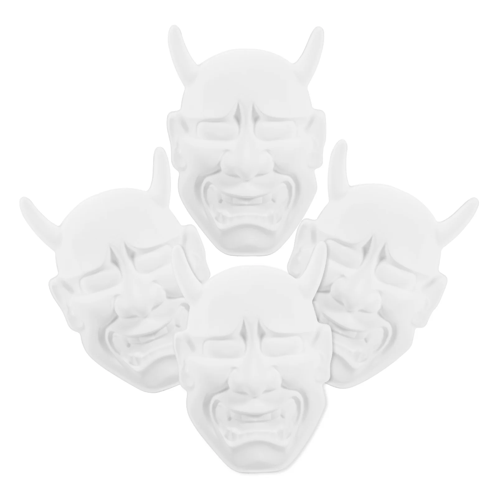 

4 Pcs DIY Blank Masks White PVC Unpainted Kids Halloween Cosplay Masquerade Party Pretend Play Costumes Toys