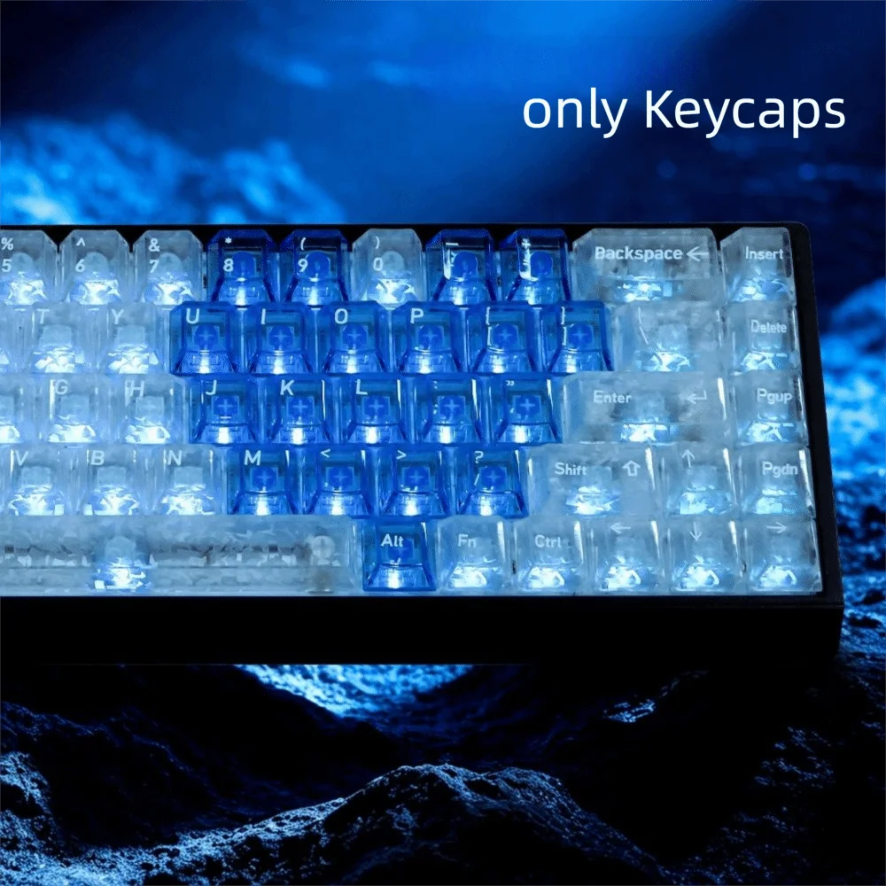 Full Transparent Red Love Heart Keycaps Crystal Clear PBT Mechanical Keyboard Keycaps Ice Transparent Cherry Profile PC Keycaps