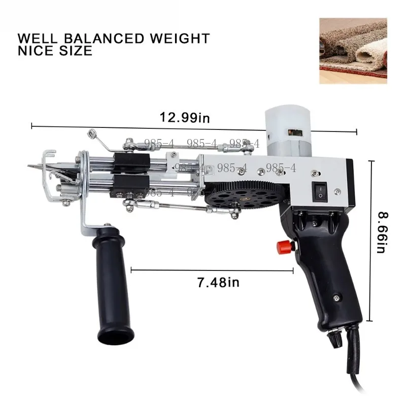 Upgrade Hand Tufting Gun Dual Use Cut & Loop Pile Carpet Flocking Weaving Tool