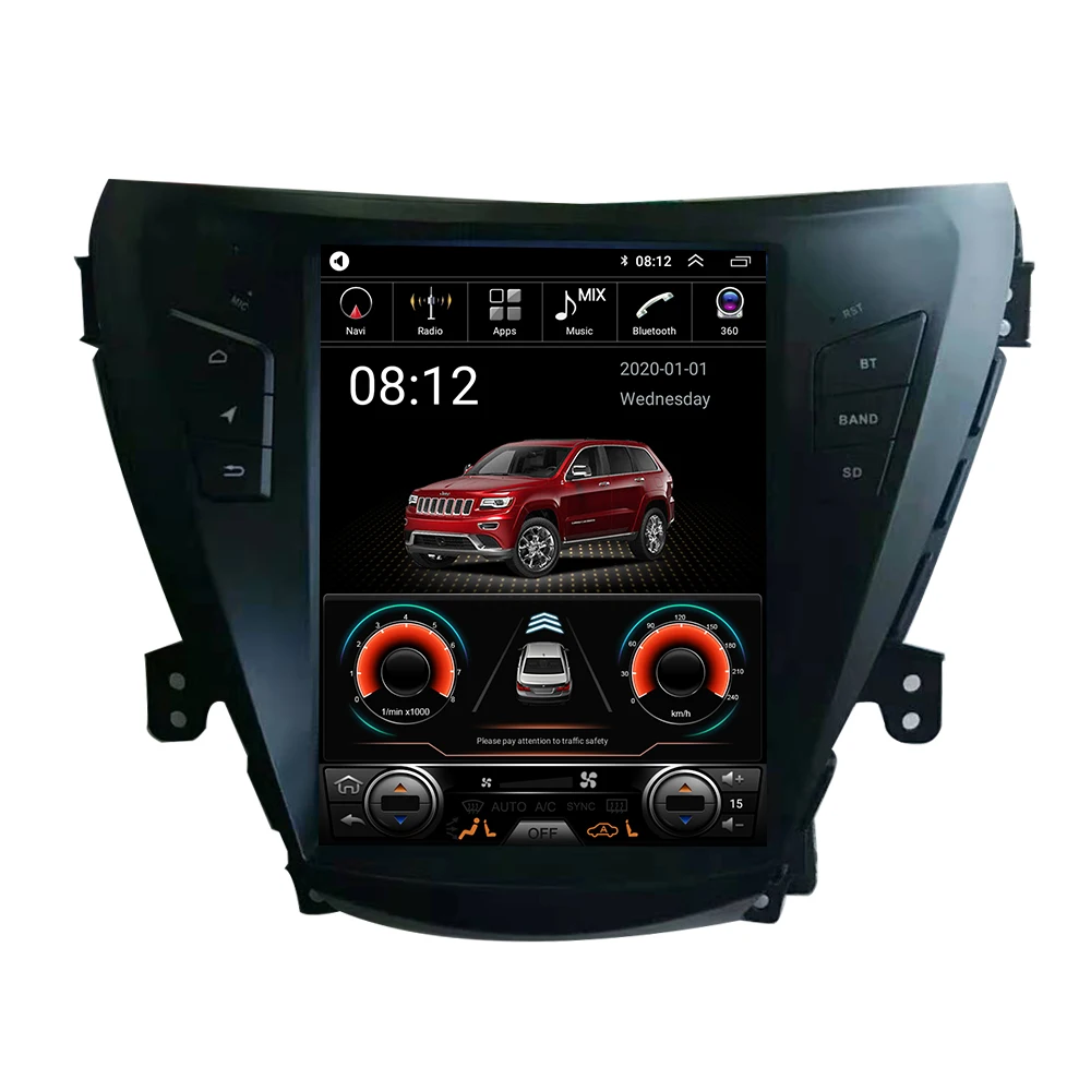 For HYUNDAI ELANTRA 2011 2012 Double 2 Din Quad Octa-Core Headunit Device Android Radio Car Audio Carplay GPS Steering Wheel