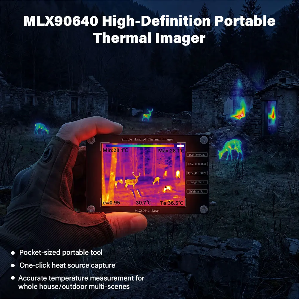 -40℃~300℃ Portable Infrared Imager 3.2 Inch 320*240 LCD Display Multifunction Handheld Digital Infrared Thermal Imaging Camera