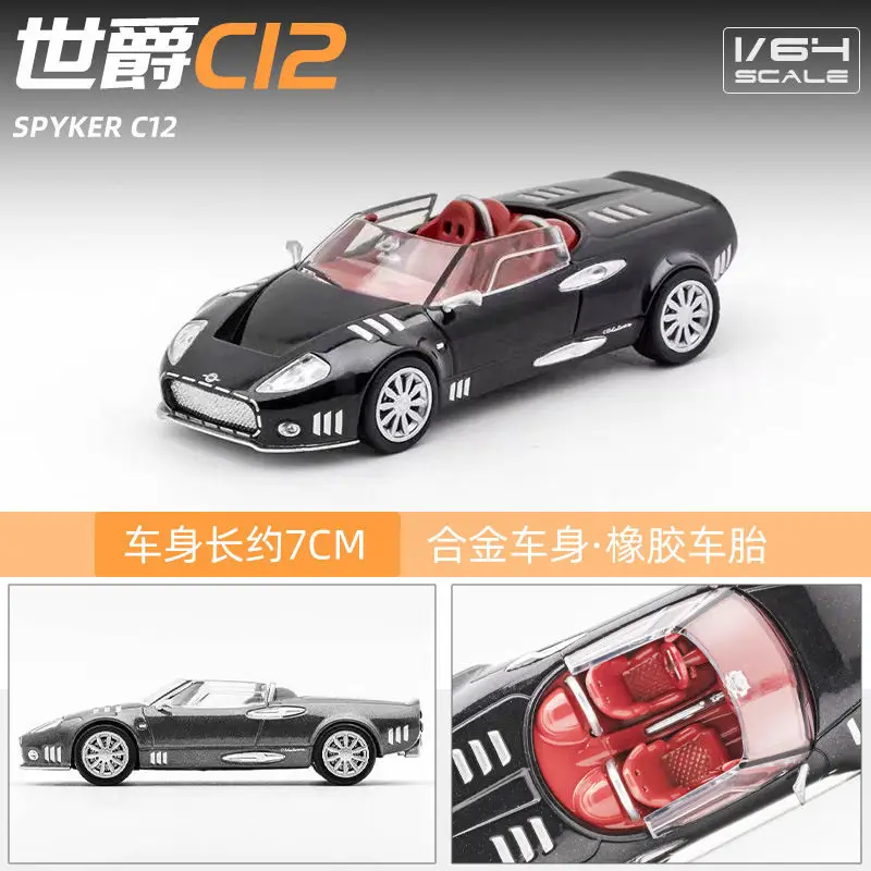 1:64 Spyker c12 Legierung Roadster Sportwagen Modell Druckguss Metall Oldtimer Fahrzeuge Modells imulation Miniatur waage Kinder geschenke