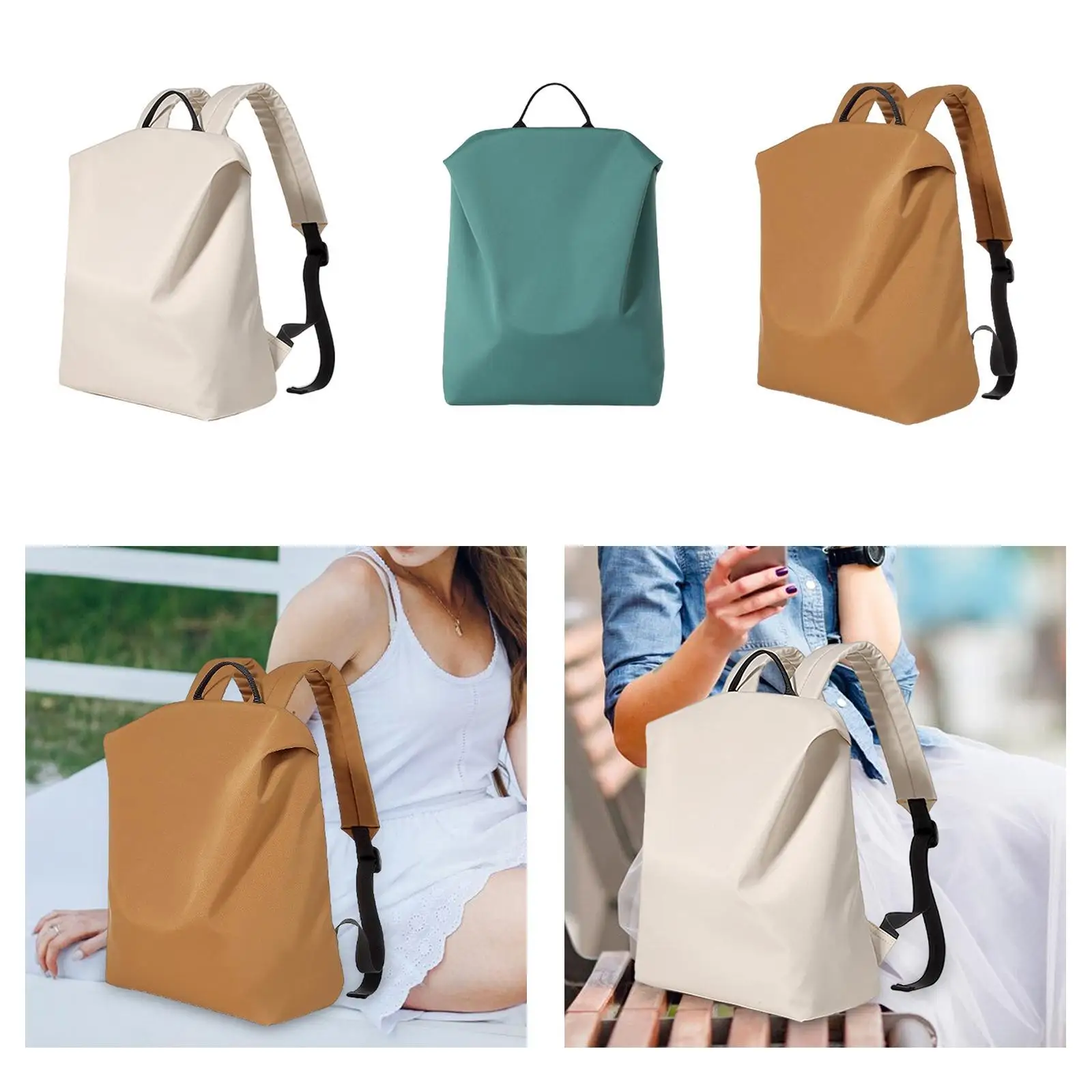 Backpack Adjustable Shoulder Straps Rucksack Zipper Female Male Travel Bag Work Bag for Shopping Work Summer Street