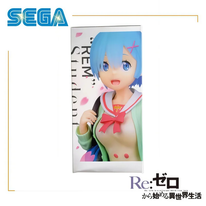 En stock Sega Original PM Relife In A Different World From Zero Rem Figura de acción modelo muñeca nueva en caja personajes de anime