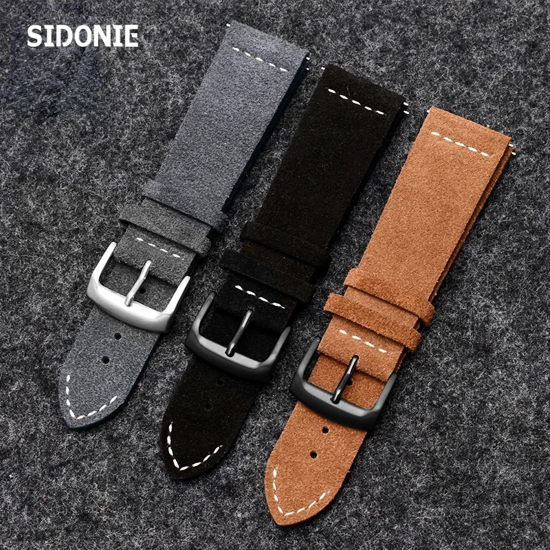 Genuine Leather Watch Strap for Mido Rudder M032.607 M032 Watch Band Genuine Leather Strap Suede Men 23mm