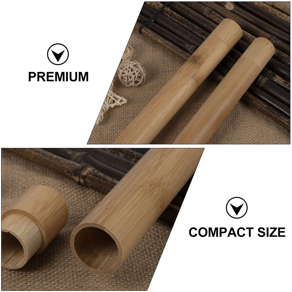2Pcs Portable Toothbrush Box Compact Travel Storage Case Electric Toothbrush Holder Outdoor Organizer Wood Color
