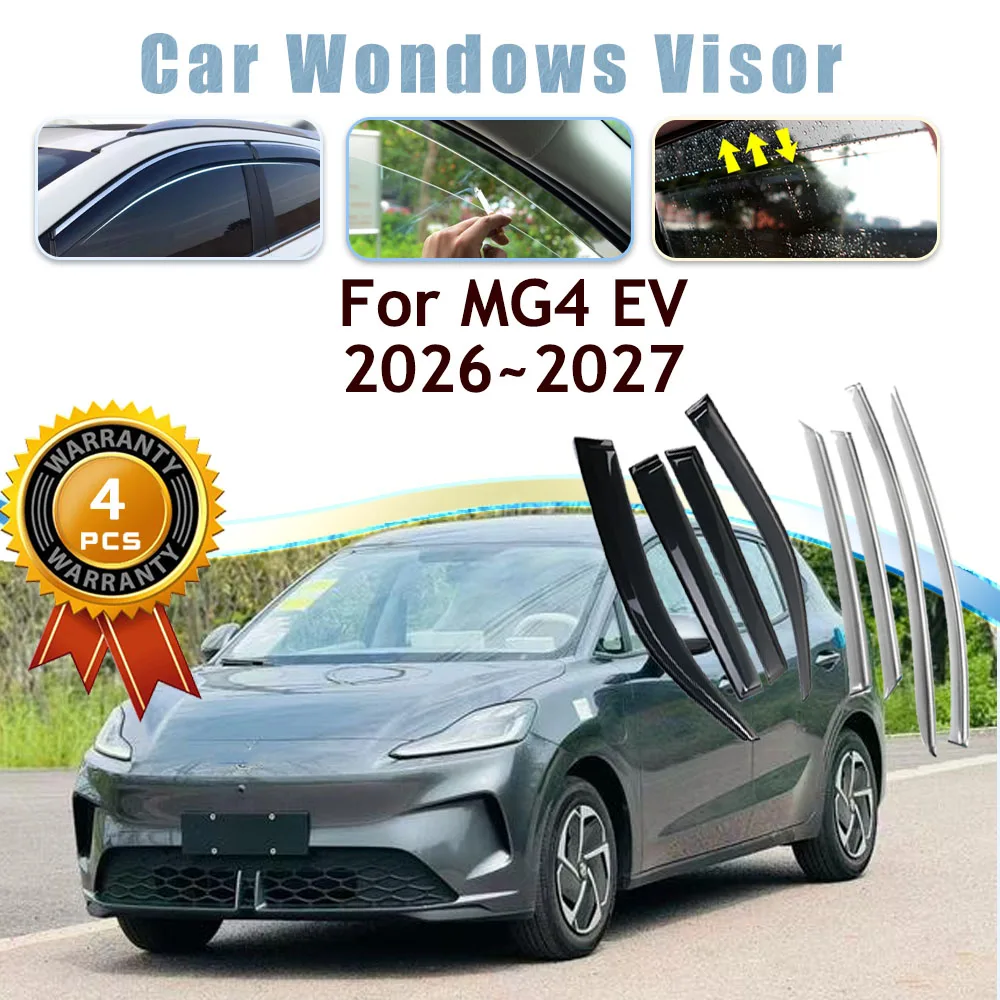 

Автомобильные оконные козырьки для MG4 EV Electric MK2 2026 2027, прозрачный солнцезащитный снежный боковой дефлектор, вентиляционный козырек, тент, автоаксессуары