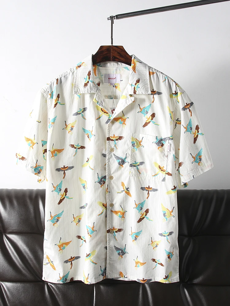 

Smooth Hand Feel Cuban Collar Faion Print Casual ort Sve Men's irt Summer Trend Breathable Loose Fit Daily Wear