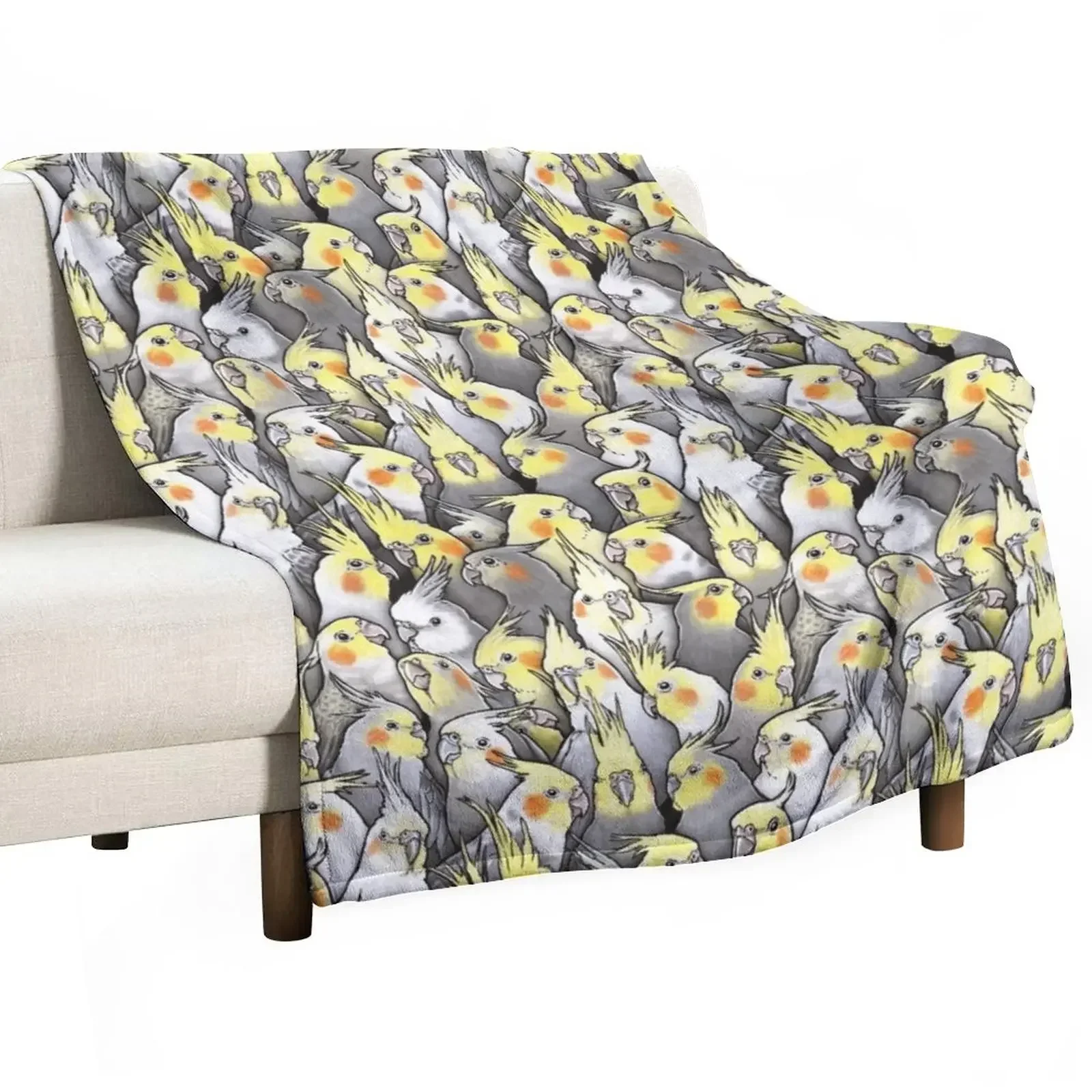 

Cockatiels Galore Throw Blanket Retros Warm Fluffy Shaggy Tourist Blankets