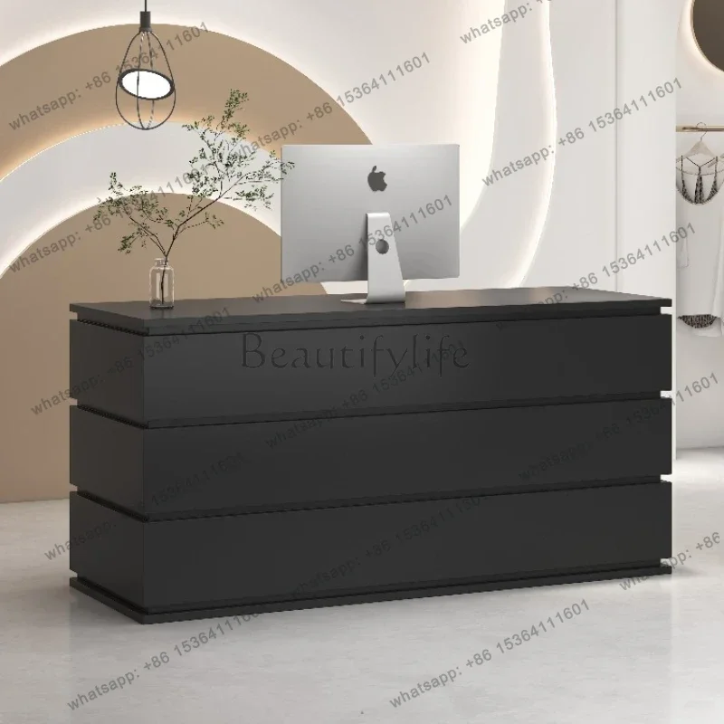 Best Sellers Light Luxury High-end Reception Desks Simple Modern Reception Desks Retro Atmosphere Office Furniture Reception Et