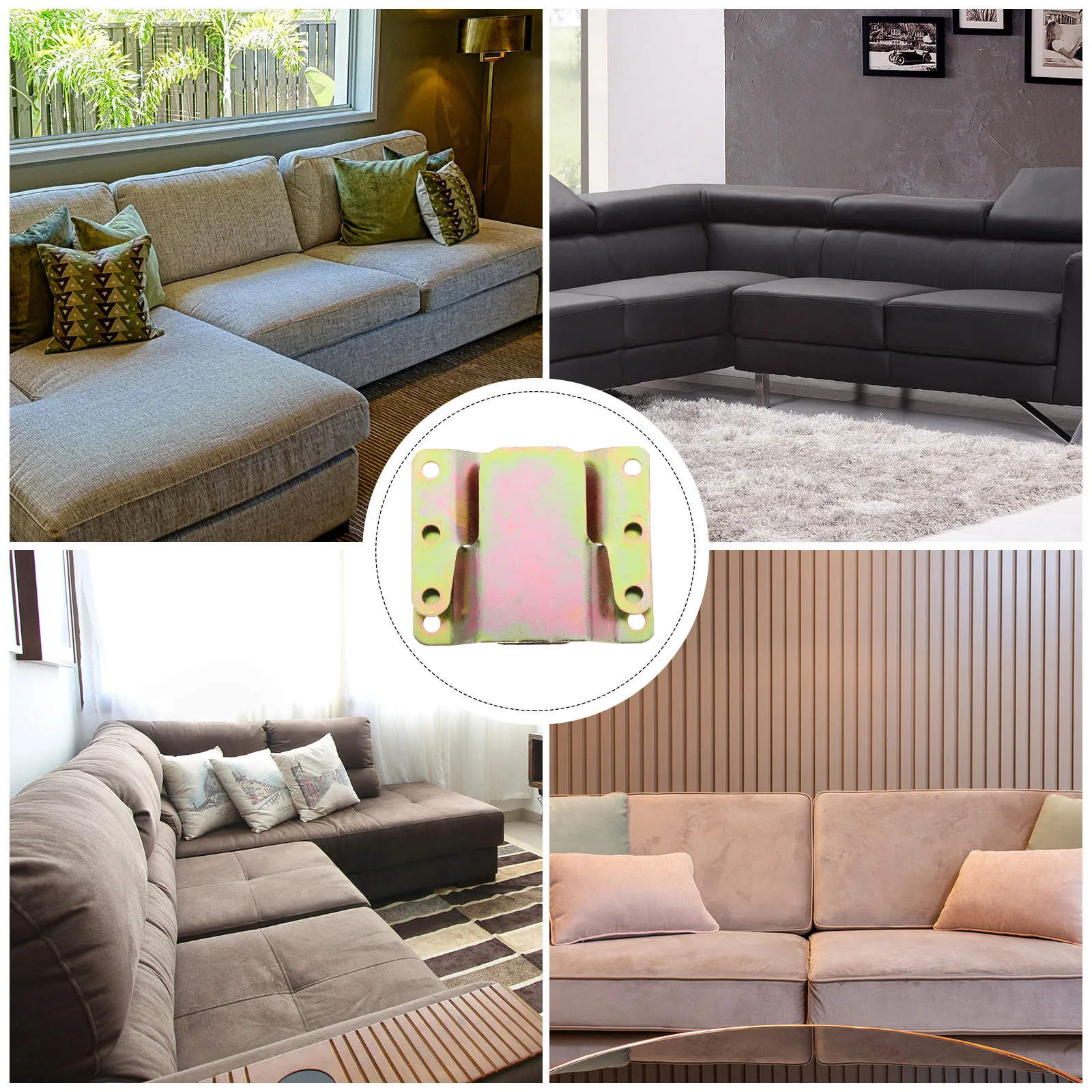 4Sets Sectional Sofa Fastener Connector Heavy Duty Iron Buckle Secure Furniture Parts Quick Install Sofa Linking Clamp