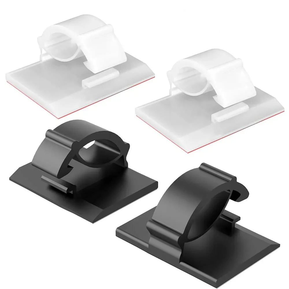 50pcs Cable Organizer Clips Cord Holder Desktop Workstation Wire Manager USB Charging Data Line Bobbin Winder - Cable Management