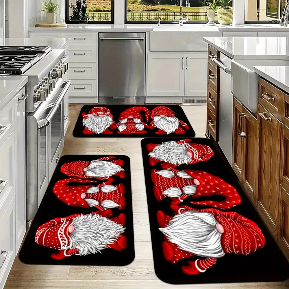 Christmas Gnome Print runner rug kitchen floor mat living room Ultra-Long Aisle Mat entryway merry christmas holiday door mat