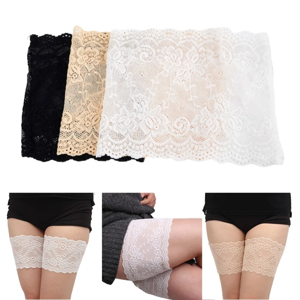 

2Pair Fashion Non Slip Sexy Lace Inner Leg Warmers Thigh Bands Anti Friction Anti Chafing