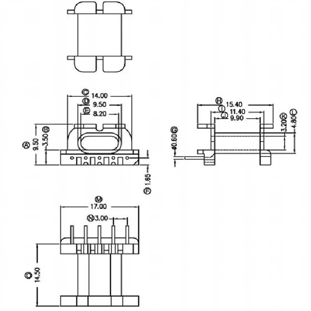 Trasnformer EPC17Ferrite core  PC44 material and skeleton bobbin DIP5+0PIN 30sets/lot