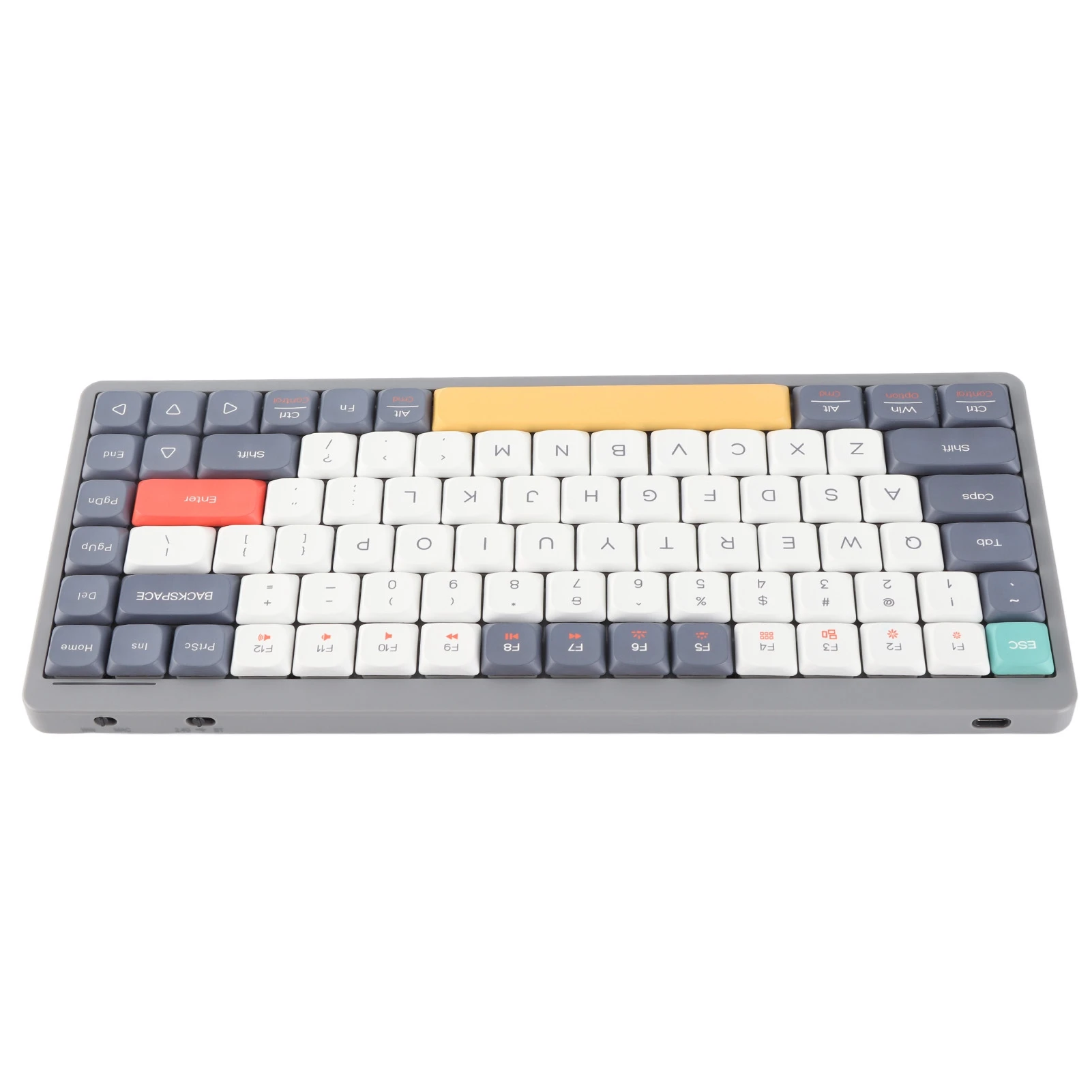

Wireless Mechanical Keyboard 84 Keys 2.4G+BT5.0+Type C 3 Connections 75% Low Profile Layout Keyboards RGB Light Effect for Table