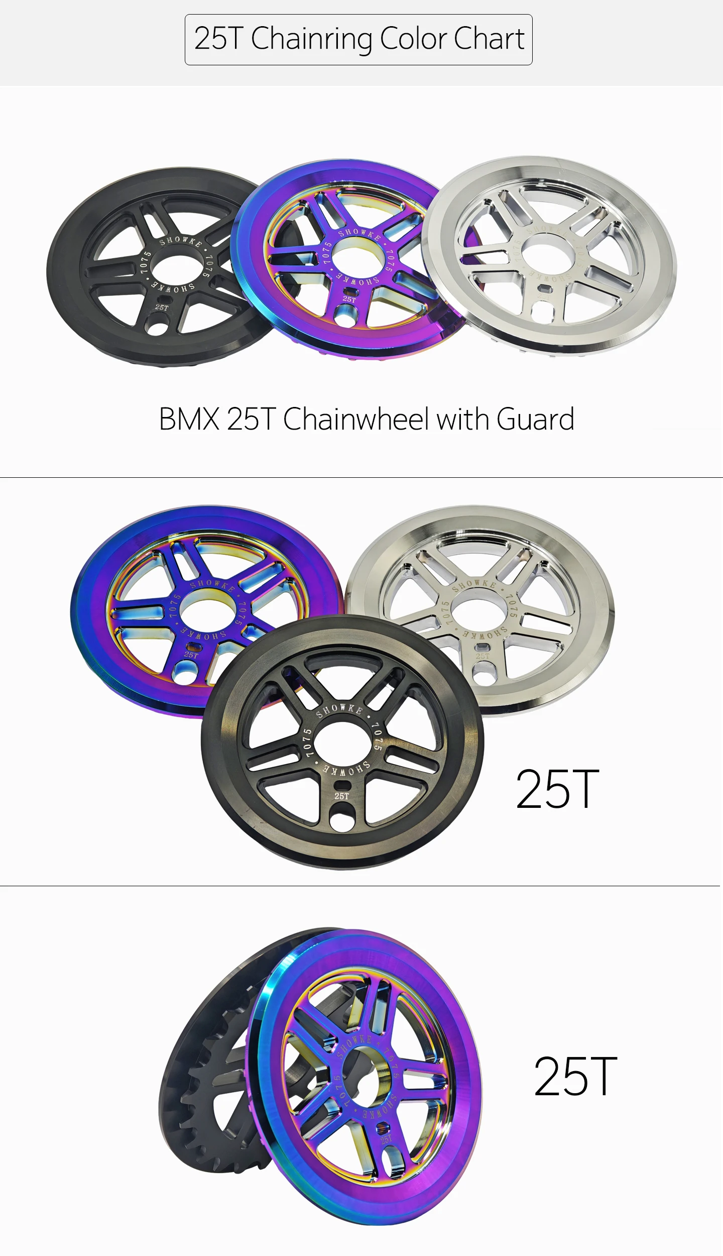 BMX Extremleistungs-Fahrrad 7075 Aluminiumlegierung 25T 28T Kettenblatt mit Kettenkasten CNC Farbiges Kettenblatt mit Schutz – Detail 6