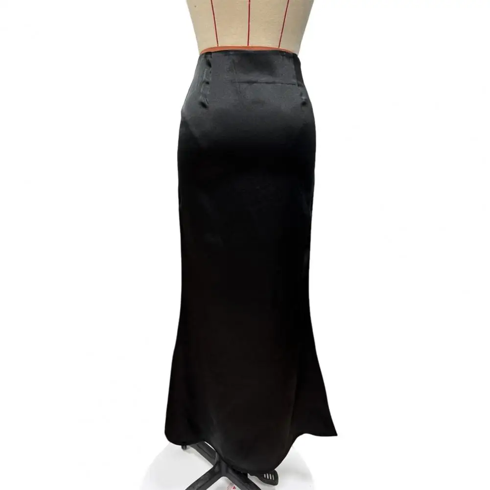 

Новинка 2026: Женская длинная юбка из глянцевого атласа для весны и лета, модная элегантная юбка с завышенной талией, облегающая бедра, из атласа.