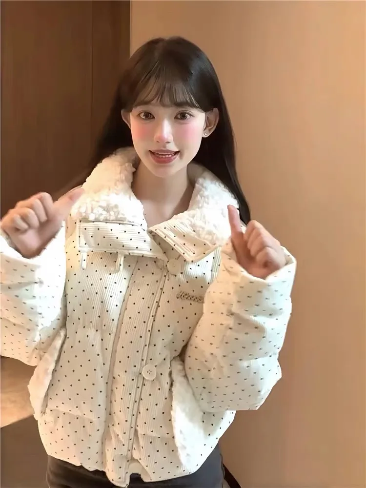 معطف شتوي نسائي من ort Puffer Jaet من Thiened سروال قصير كوري Sle Commute Faion 2025 وصل حديثًا ماركة Tagkita #1