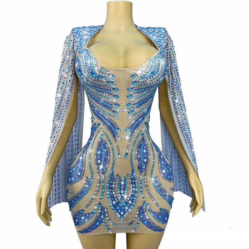 Sukienka z pełnymi dżetami na imprezę, do klubu nocnego, baru, dla DJ-a, do tańca jazzowego, strój dla piosenkarki, kostium sceniczny, XS10198