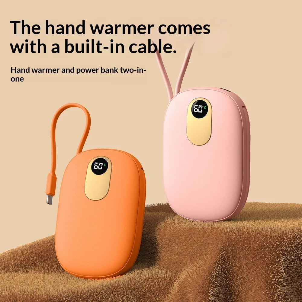 Hand Warmer Power Bank 2-in-1 10000mAh Mini Portable Anti-defense