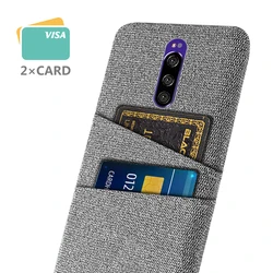 Case for Sony Xperia 1, luxury fabric cover, double card, for Xperia 1, sony1