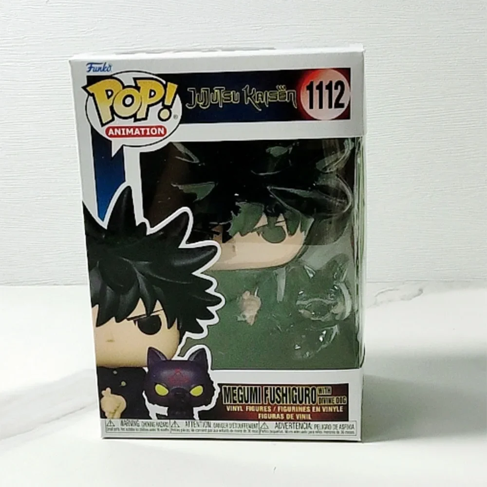 Funko Pop Animation Jujutsu Kaisen # 1112 Megumi Fushiguro Perro Divino # Figura de vinilo individual de Satoru Gojo con los ojos vendados 1114