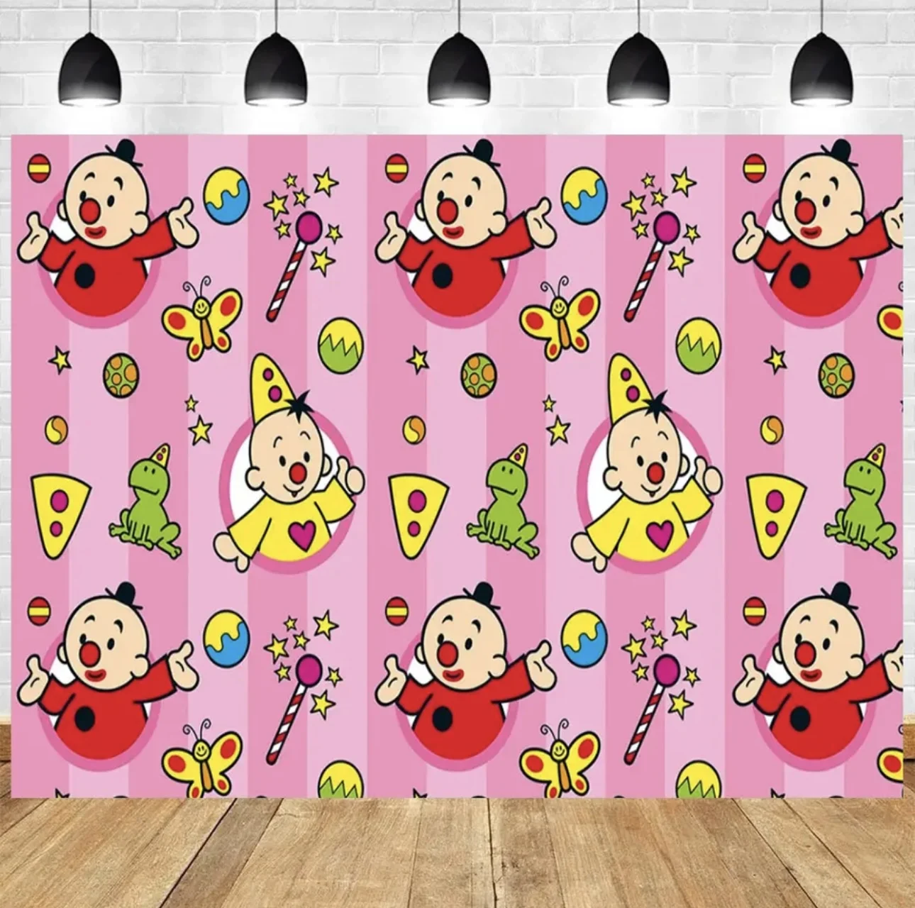 Halo Bumba Children' Birthday Background Circus Yellow Clown Photography Party Decoration Balloon Banner Poster Exhibition Stand