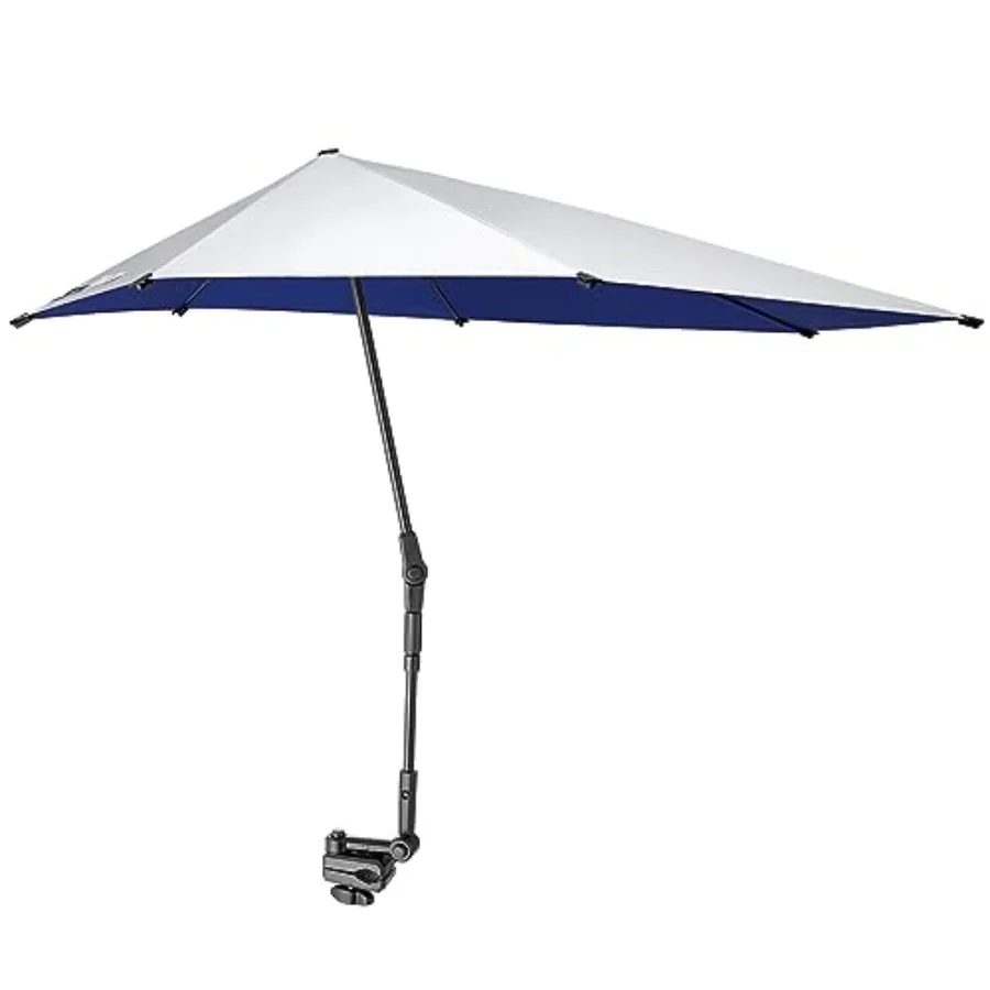 

G4Free UPF 50+ Adjustable Chair Umbrella XL with Universal Clamp UV Protection Sun Shade Umbrella for Beach Chair, Stroller, Wh