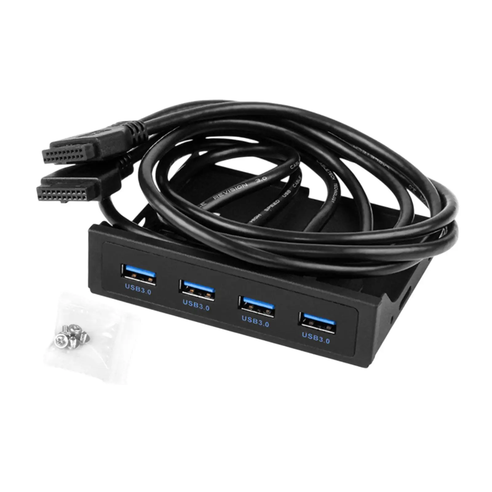 19 Pin 4 Port USB 3.0 HUB Front Panel Bracket USB 3.0 Hub Adapter for PC Desktop 3.5