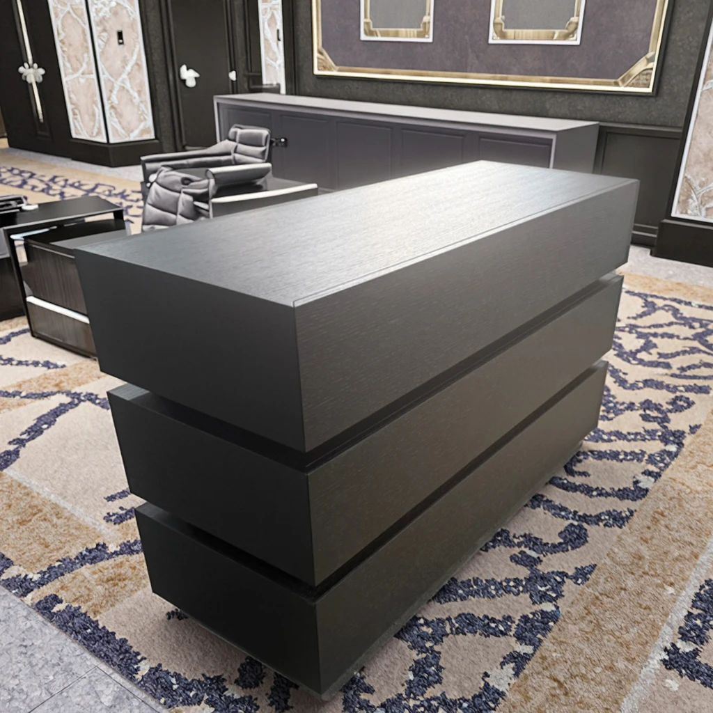 &Custom Hand-Carved Solid Wood Sideboard Living Room Cabinet 2 Drawers Contemporary Entry Buffet Eco-Friendly Furniture