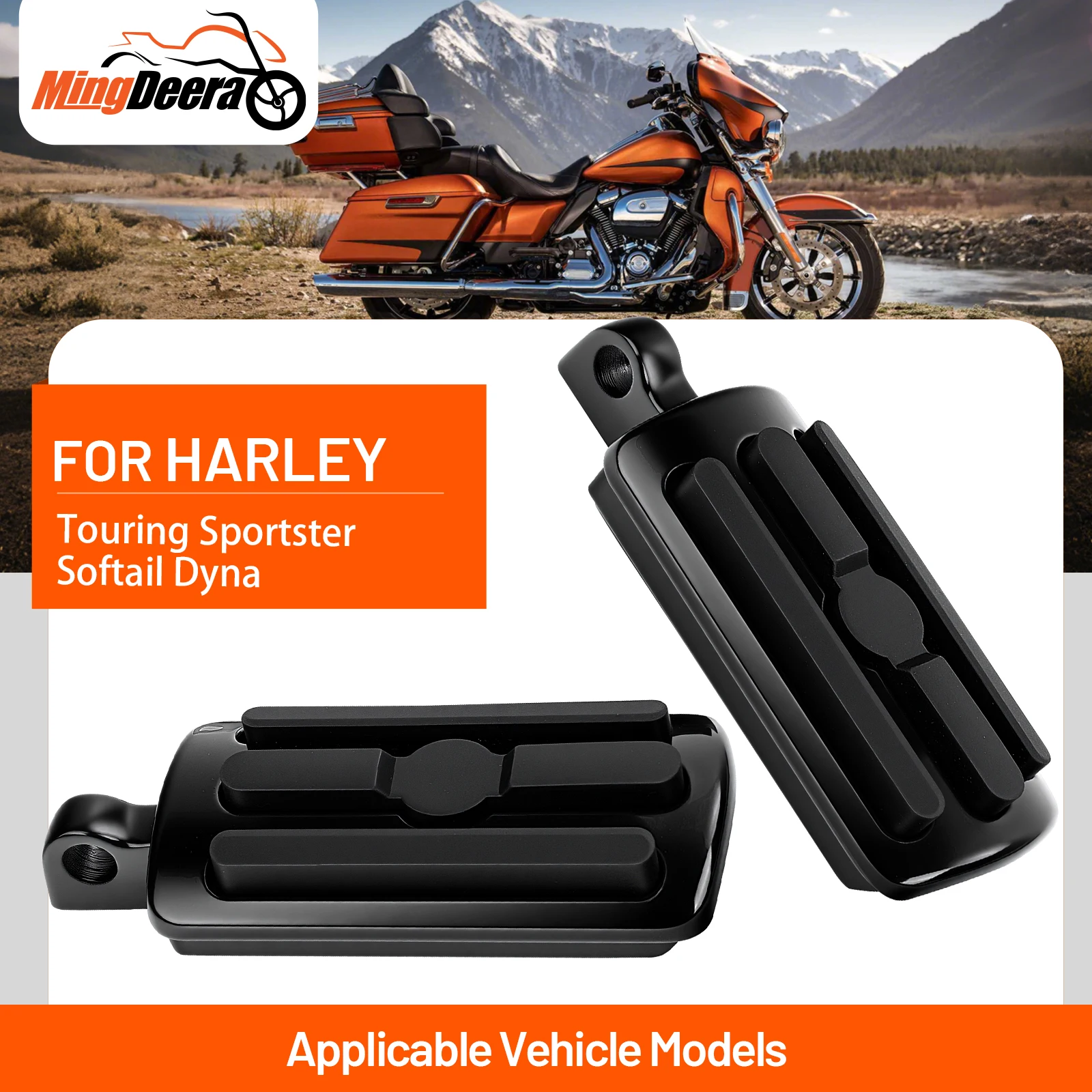 

Motorcycle Highway Crash Bar FootPeg Foot Rests Pegs Engine Guard For Harley Touring Sportster Softail Dyna Adjustable Footpeg