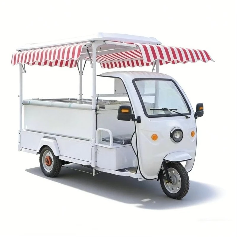 Factory Direct 3 Wheeler Mobile Food Trailer 3x2 Powerful Refrigerated Cream Truck Electric Tricycle for Street Vending