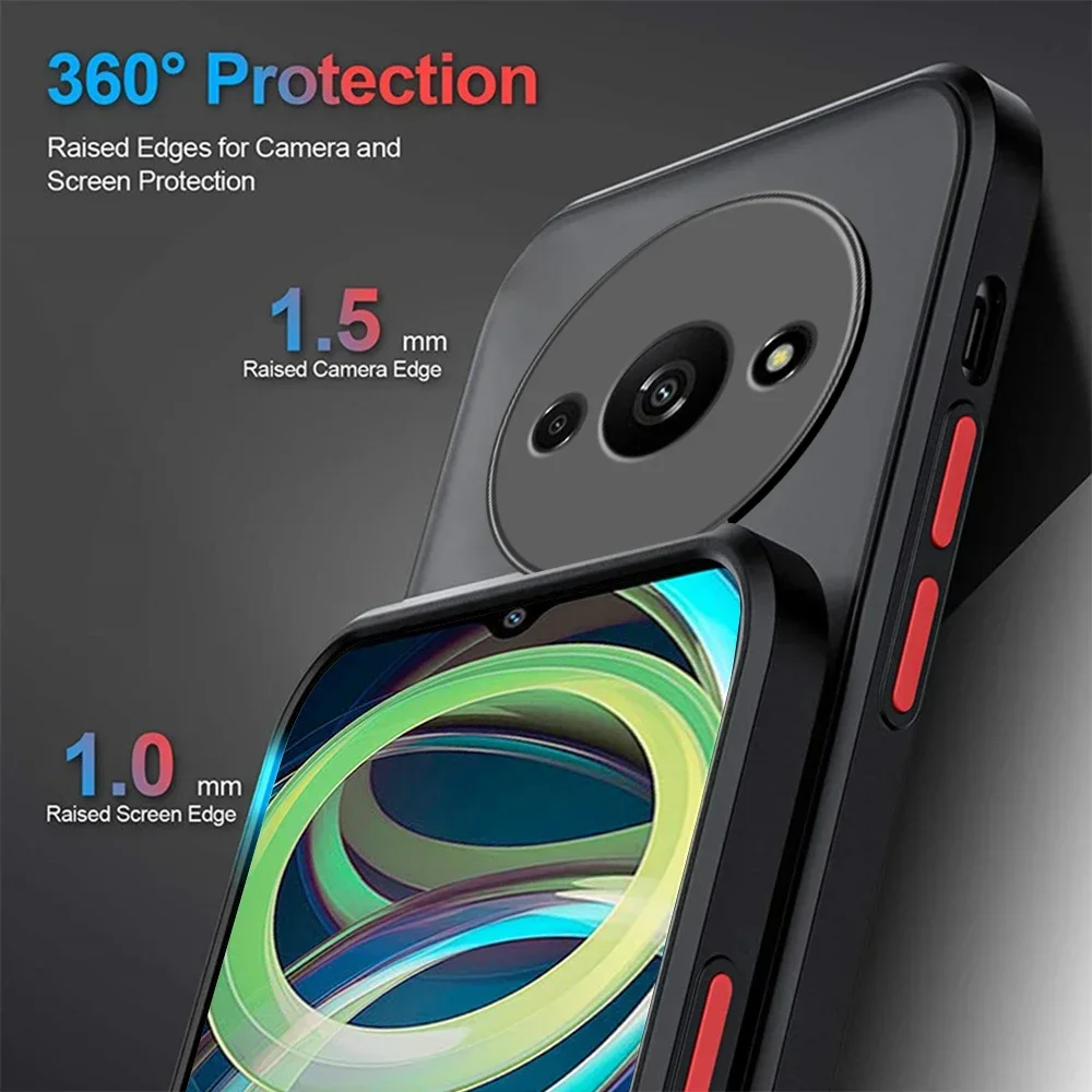 Shockproof Armor Matte Case For Xiaomi Redmi A3 4G Soft TPU Bumper Clear Hard PC Cover Capa On RedmiA3 A3X Redmy Readmi A3