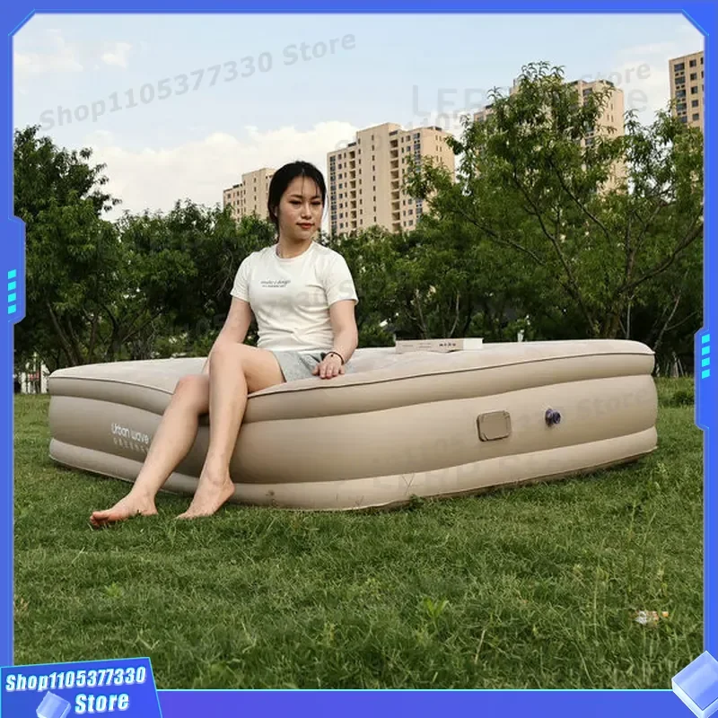 Automatic Inflatable Camping Mattress Single Thickened Air Bed with Built in Pump for Outdoor Tent Floor Lunch Break Sleeping
