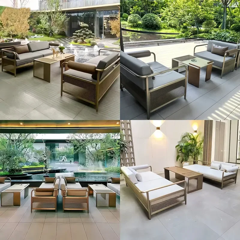 Electroplated Outdoor Sand Display Stand Waterproof Garden Centerpiece for Patio Villa Showcase Modern Exterior Decor Sample