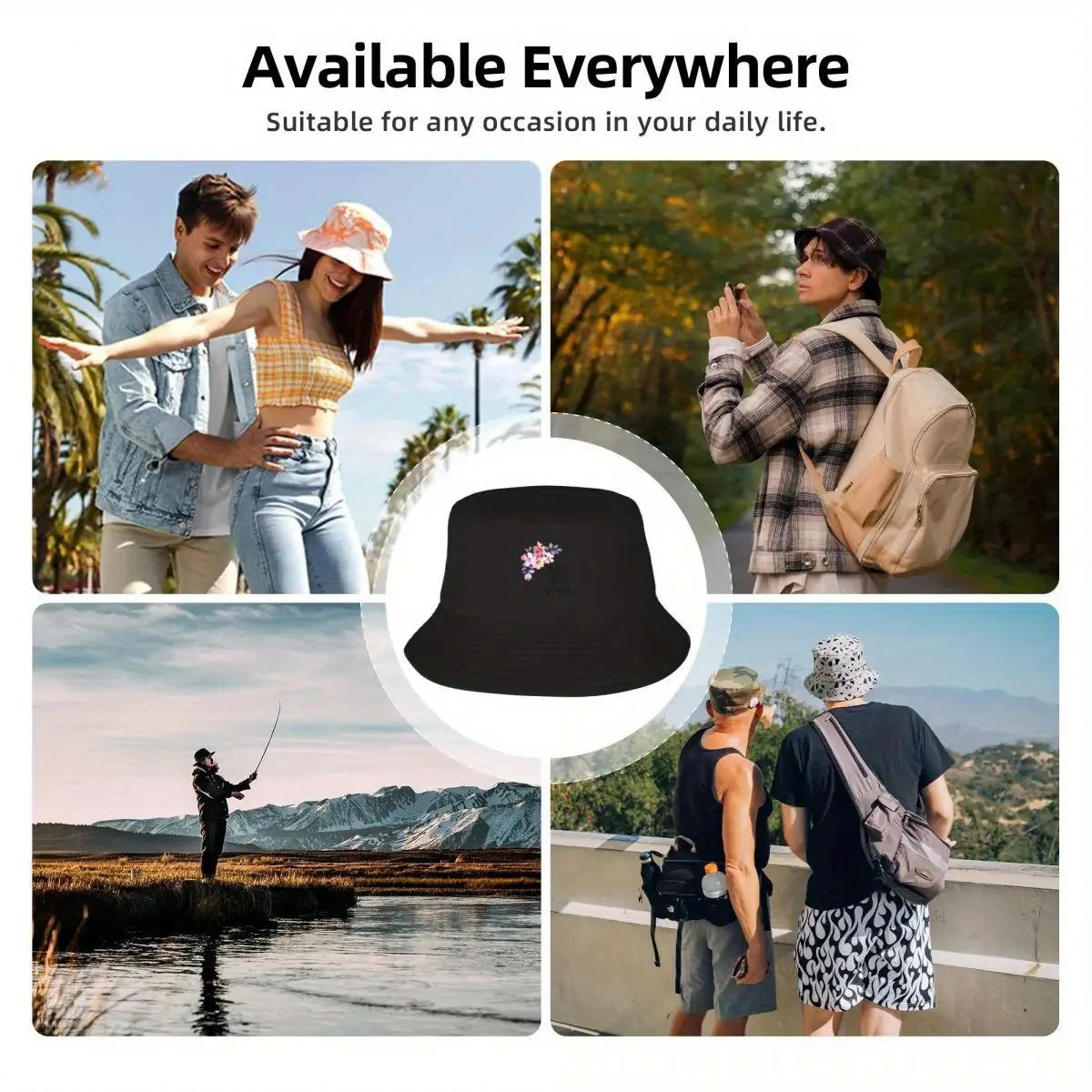 إنه يوم جيد في قبعة دلو كورية ذات علامة تجارية فاخرة، قبعة Snapback، قبعة رجالية للأولاد والنساء