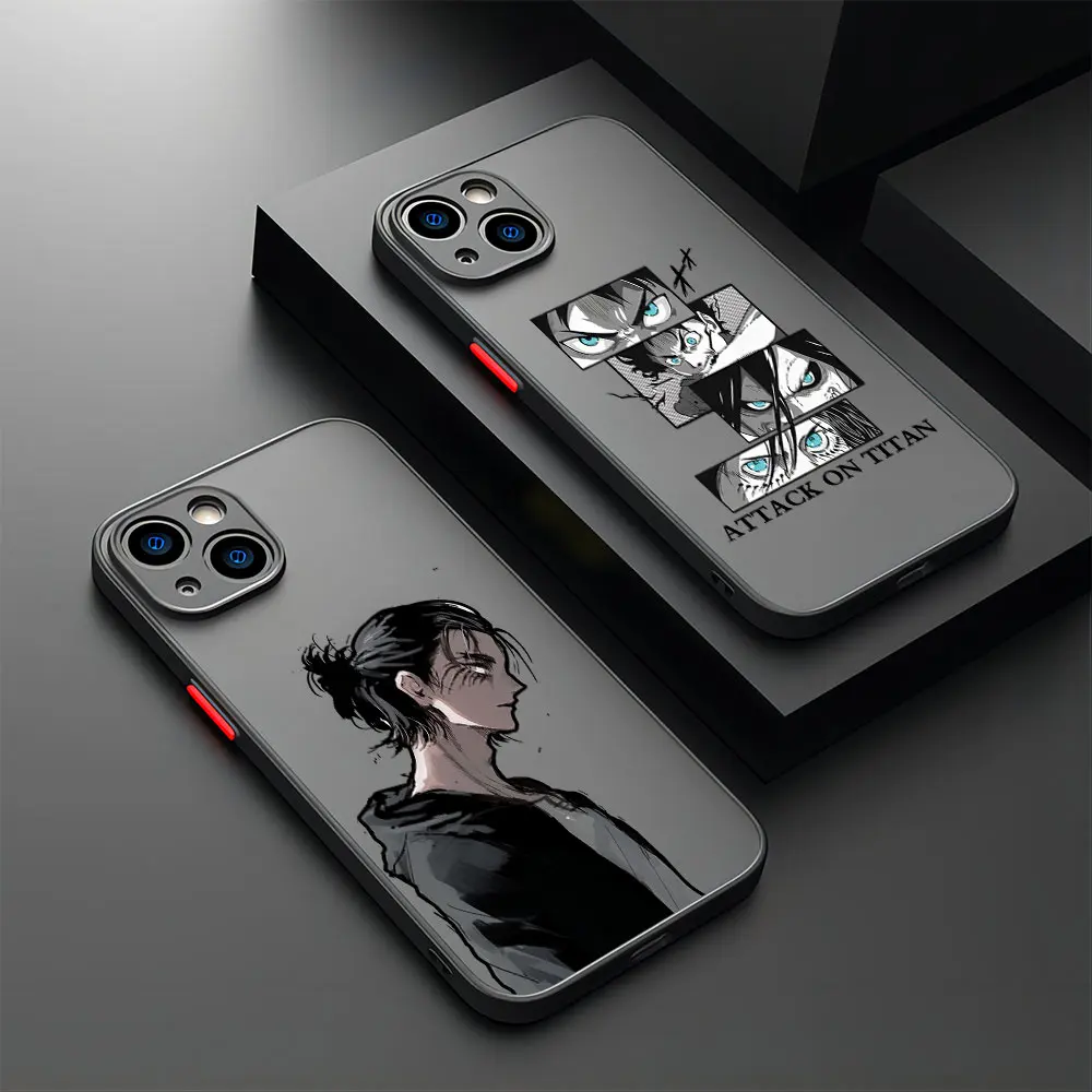 Hot Anime Allen Attack On Titan Phone Case For iPhone 15 14 13 12 11 Pro Max X XR XSMax 7 8 Plus Matte Transparent Back Cover