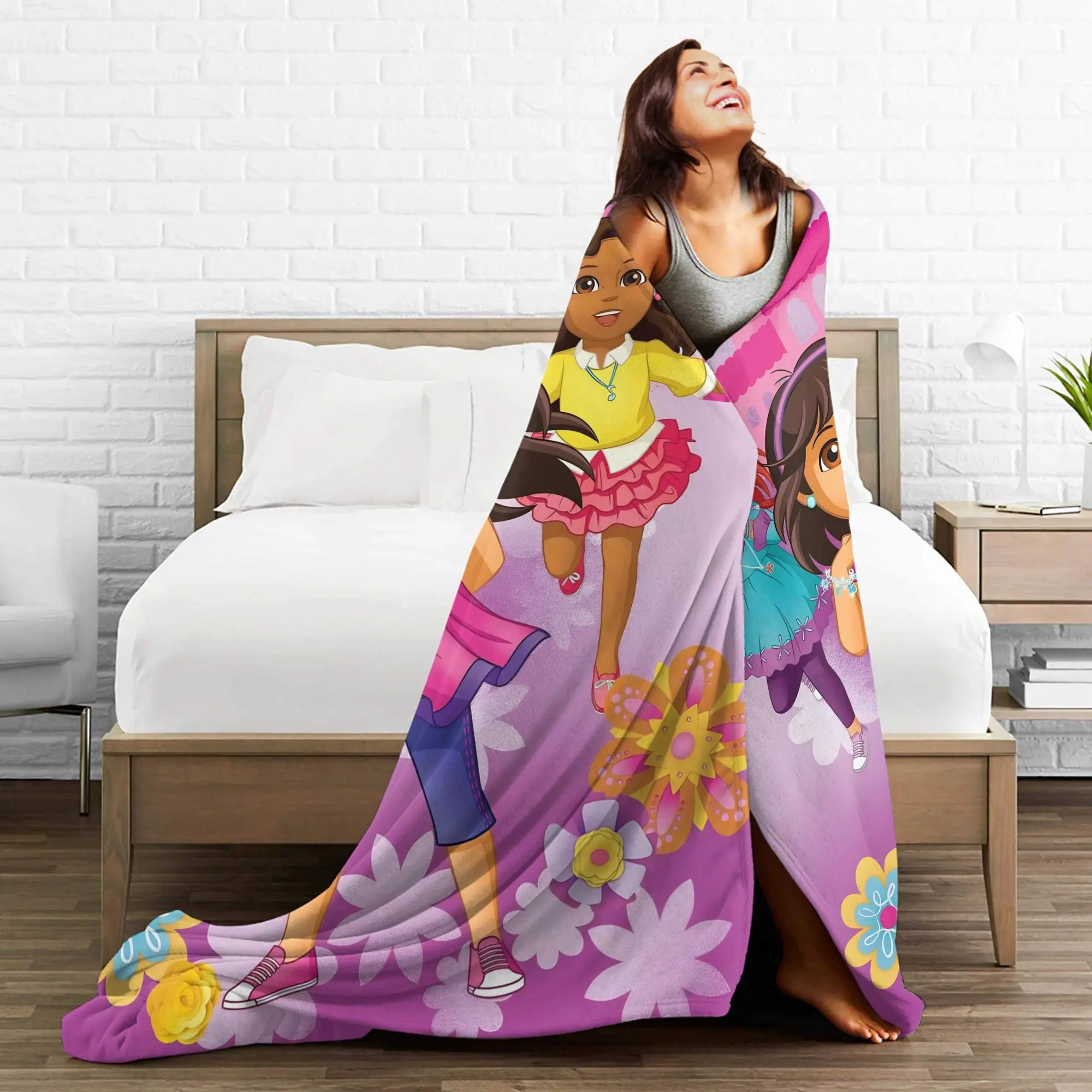 البطانيات الدافئة نزهة دوراس اكسبلورر الفراش يلقي الفانيلا المفرش للمنزل ديكور الجدة غطاء سرير أريكة #4