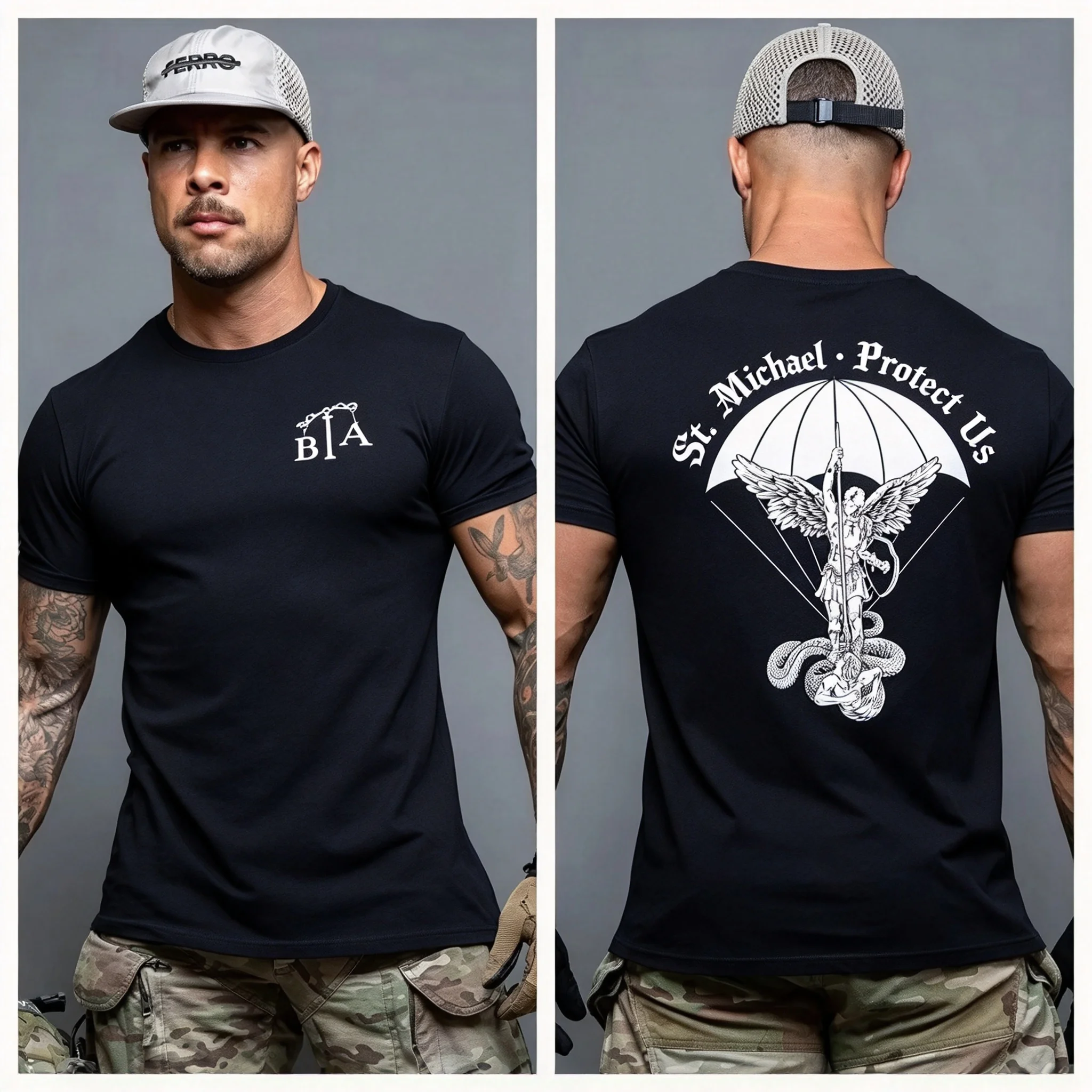 2026 New Unisex Tactical Airborne Paratrooper Graphic T-Shirt Blood St. Michael Street Trend Tops
