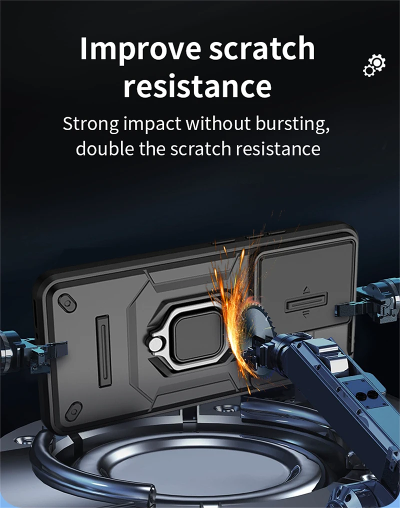 For Xiaomi Redmi 13C Funda Slide Lens Protect Armor Phone Case For Poco C65 PocoC65 C 65 Magnetic Ring Stand Cover Redmi13C 13 C image 4