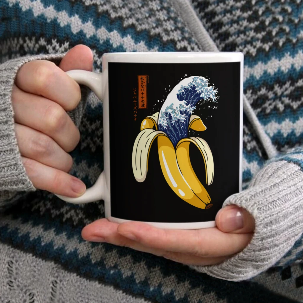 

The Great Wave of BananaCoffee Mug Tea Cup 11oz Coffee Cup Funny Birthday Ceramic Mug Personalized Cup