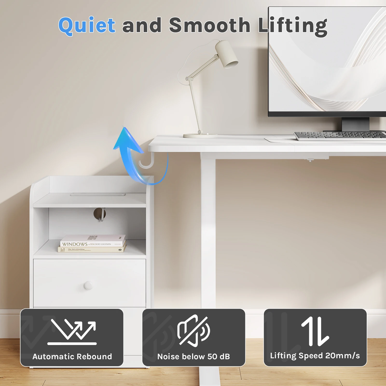 WOLTU Electric Standing Desk Height Adjustable Computer Desk with USB Charging Port Ergonomic Work Table with Memory Control