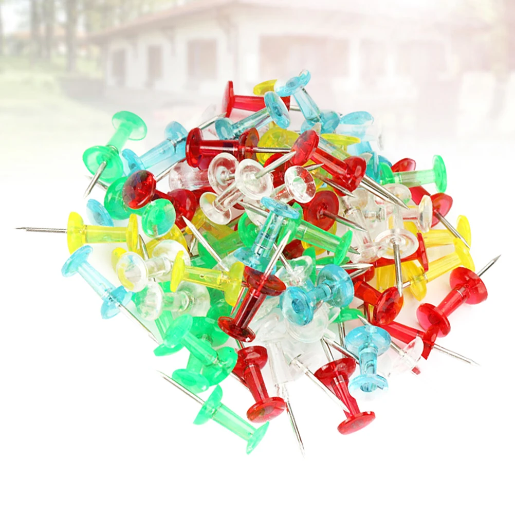 

300pcs Colorful Plastic Push Pins Map Tacks For Office Home School Cork Boards Bulletin Board Use Random Colors