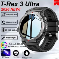 2026 nuevo reloj inteligente para deportes al aire libre t-rex 3 Ultra GPS Track de movimiento 5 ATM impermeable ritmo cardíaco HD Bluetooth llamada reloj inteligente hombres